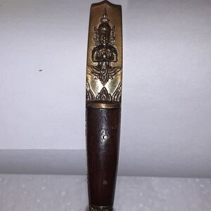 Letter Openers  Brass Wood        (4 Total) Vintage Thailand